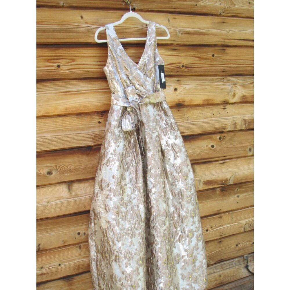 NWT Donna Karan New York Women's Metallic Brocade Gown  Size 2 - Picture 8 of 16